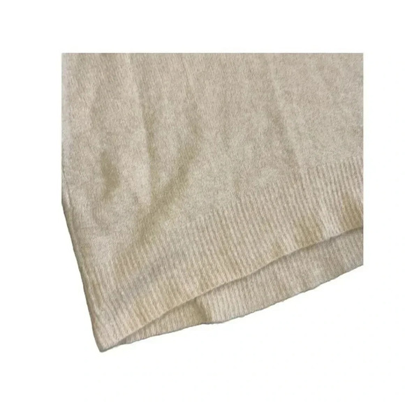 Anthropologie MOTH Size M Beige Two Tone V-Neck Wool Sweater Tunic - Picture 7 of 8